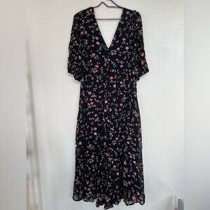 GANNI Georgette floral cottage core midi dress